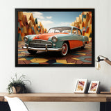 Cubist Interpretation Of A Vintage Car - Car Vintage Canvas Wall Art