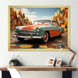 Cubist Interpretation Of A Vintage Car - Car Vintage Canvas Wall Art
