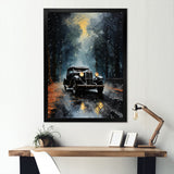 1930s American Vintage Car At Noir - Car Vintage Canvas Wall Art