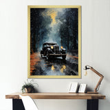 1930s American Vintage Car At Noir - Car Vintage Canvas Wall Art