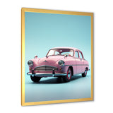 Poupart Pink And Blue 1950s Car - Car Vintage Canvas Wall Art