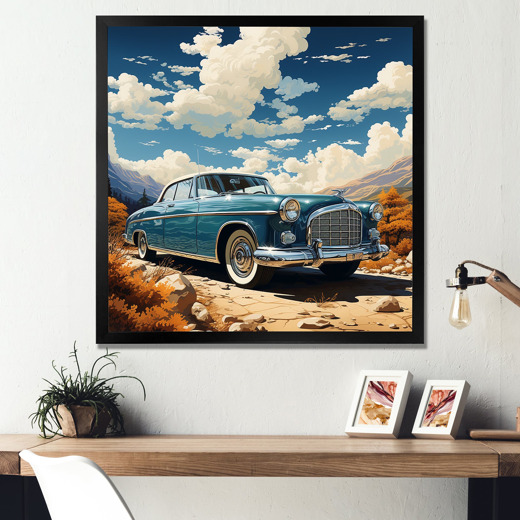 A Surrealism Vintage Car - Car Vintage Canvas Wall Art