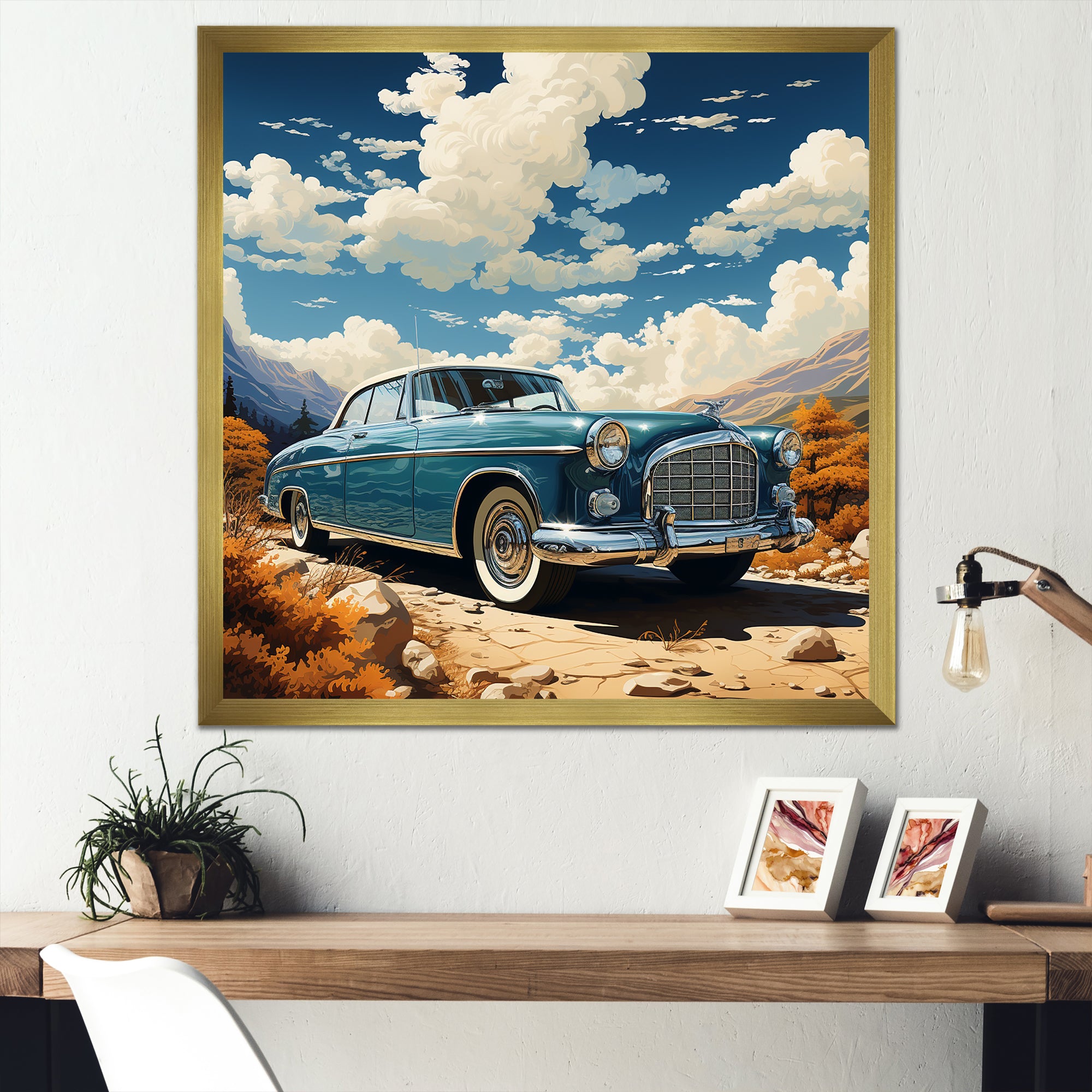 A Surrealism Vintage Car - Car Vintage Canvas Wall Art