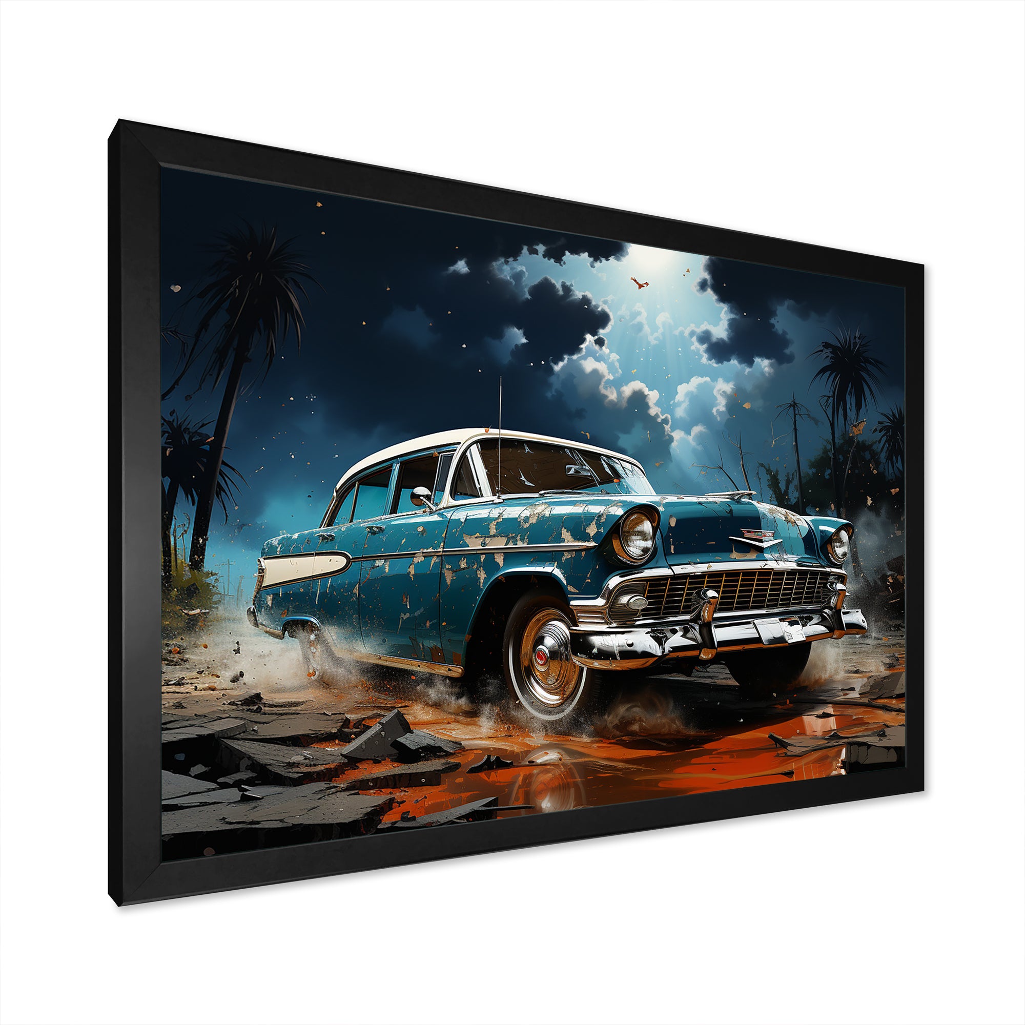 Abstract Car Vintage Vitality - Car Vintage Canvas Wall Art