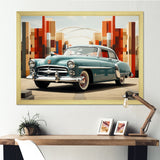 Cubist 1950s Car Vintage Evolution - Car Vintage Canvas Wall Art