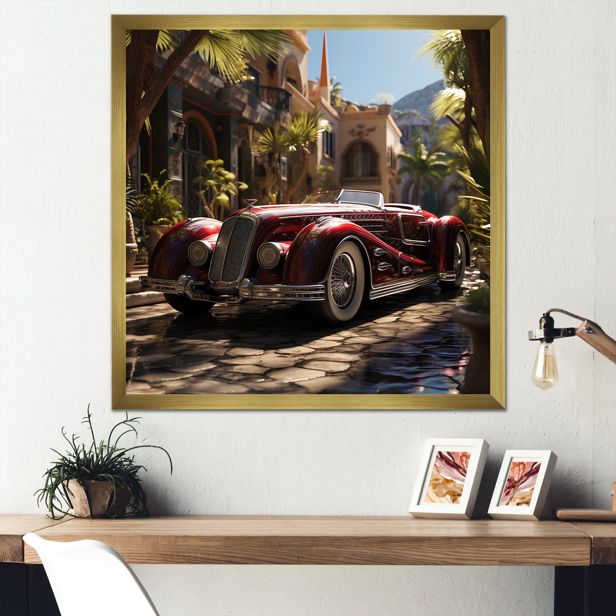Expressionist Vintage Car Spirit - Car Vintage Canvas Wall Art