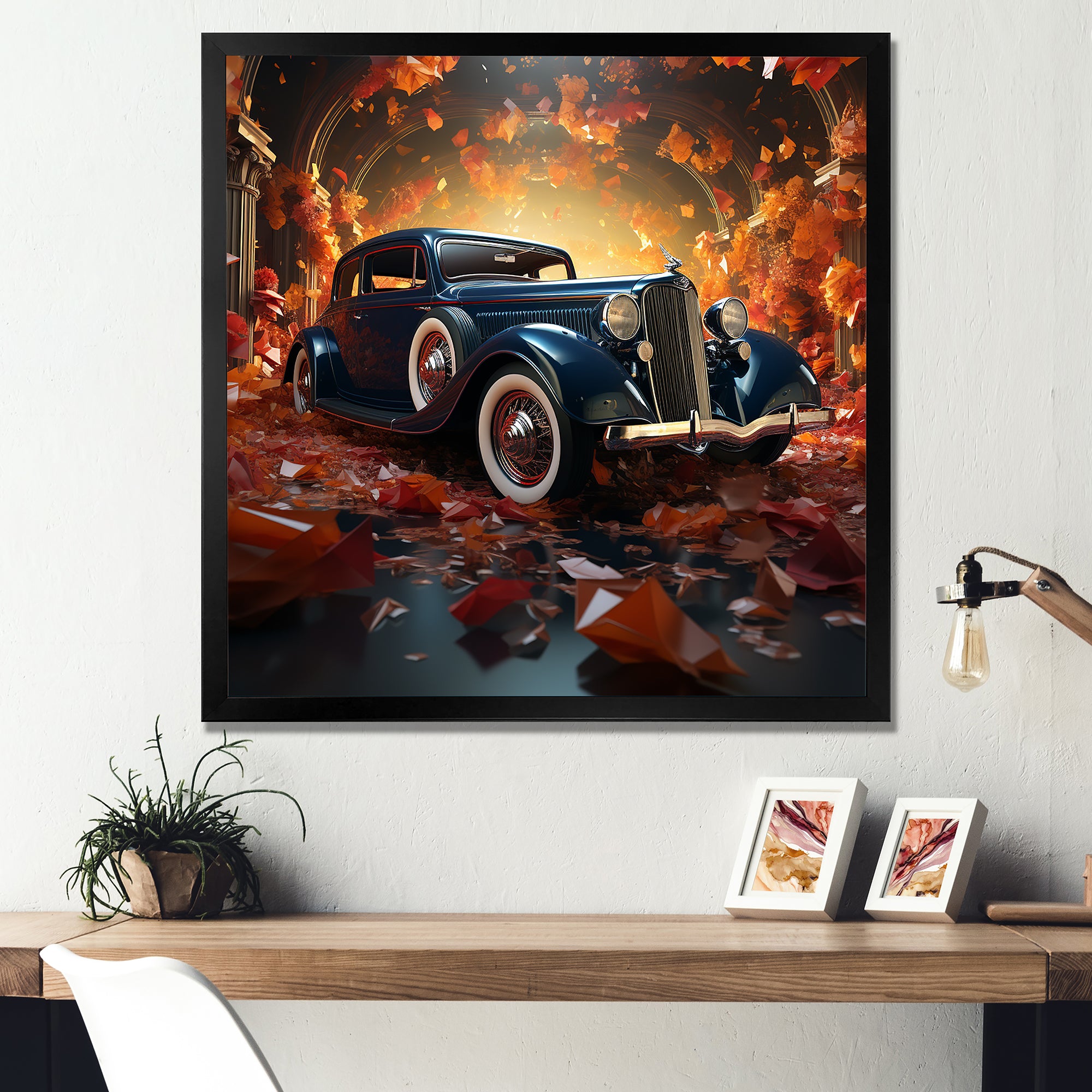 Expressionist Car Vintage Verve - Car Vintage Canvas Wall Art