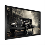 1950s Car Monochrome Vintage - Car Vintage Canvas Wall Art