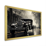 1950s Car Monochrome Vintage - Car Vintage Canvas Wall Art