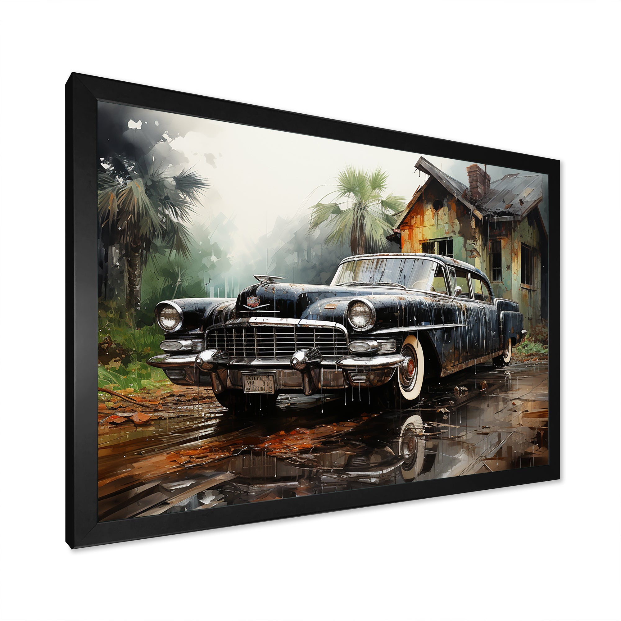 Noir Vintage Car Elegance - Car Vintage Canvas Wall Art