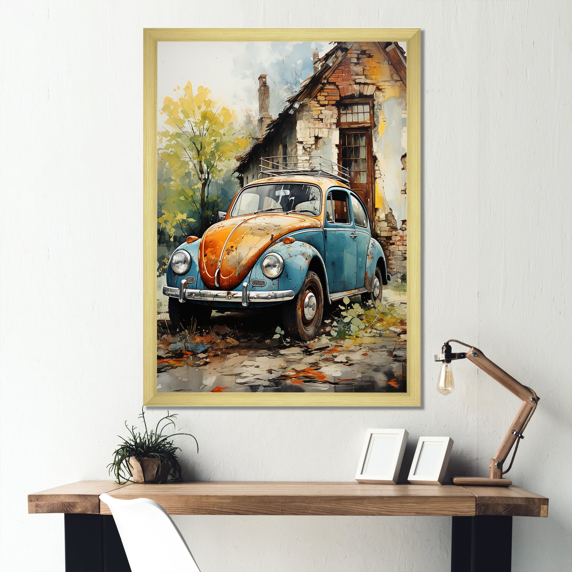 Symbolic German Car Charm - Car Vintage Canvas Wall Art