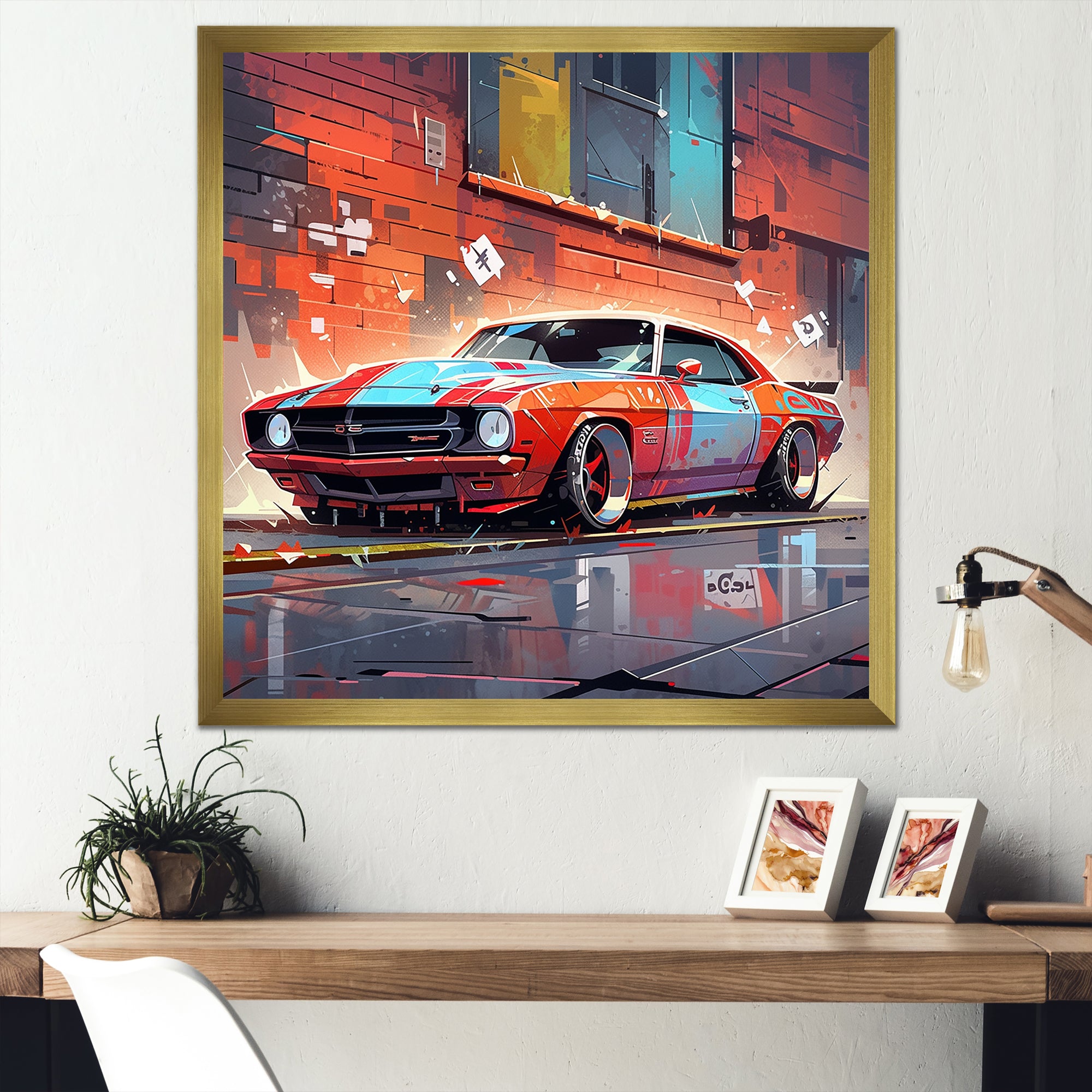 Graffiti Car In Tokyo - Car/Van Canvas Wall Art