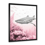 Pink And Grey Shark Dance - Shark Wall Decor