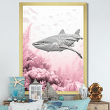 Pink And Grey Shark Dance - Shark Wall Decor