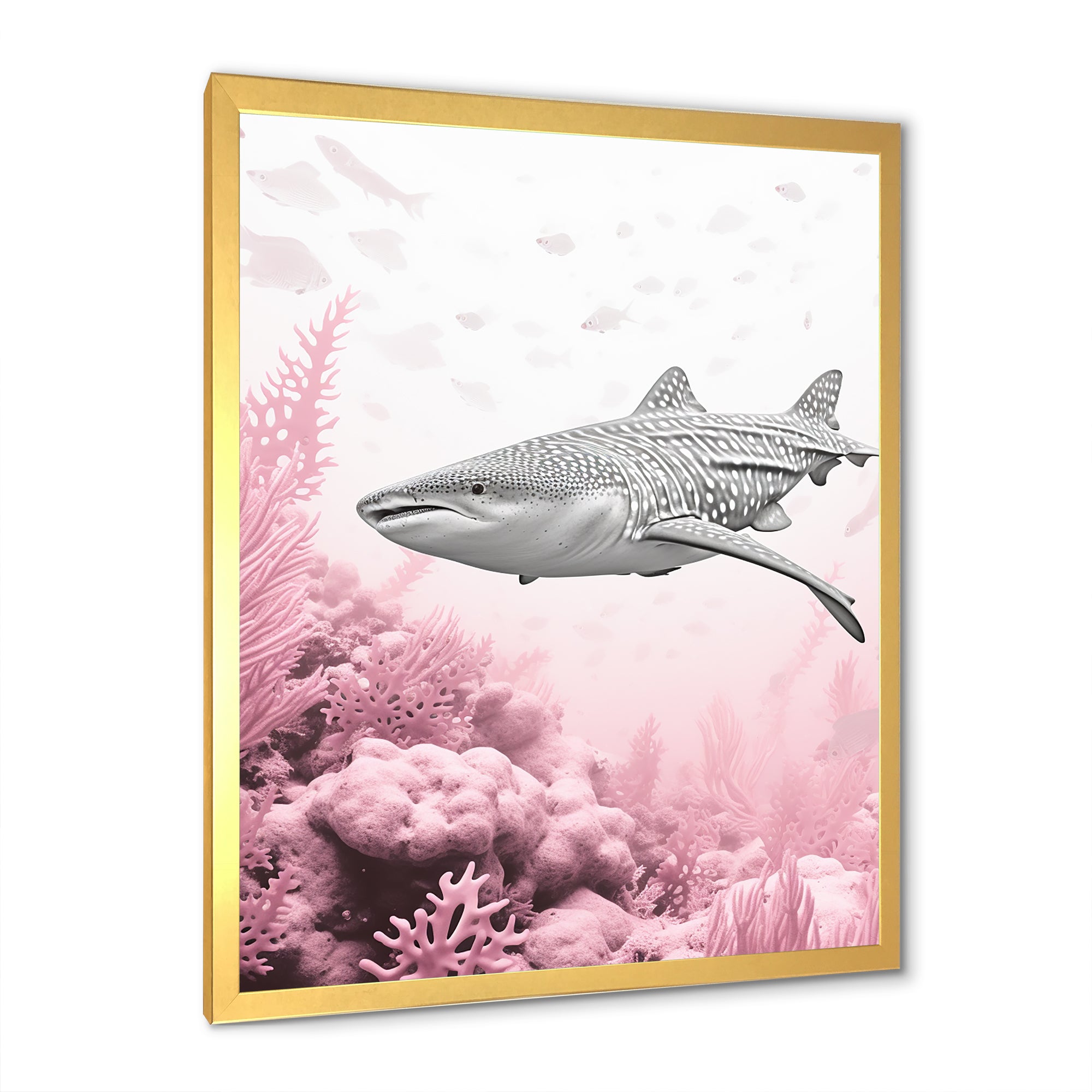 Pink And Grey Shark Dance - Shark Wall Decor