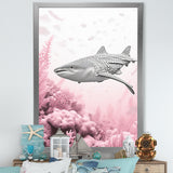 Pink And Grey Shark Dance - Shark Wall Decor