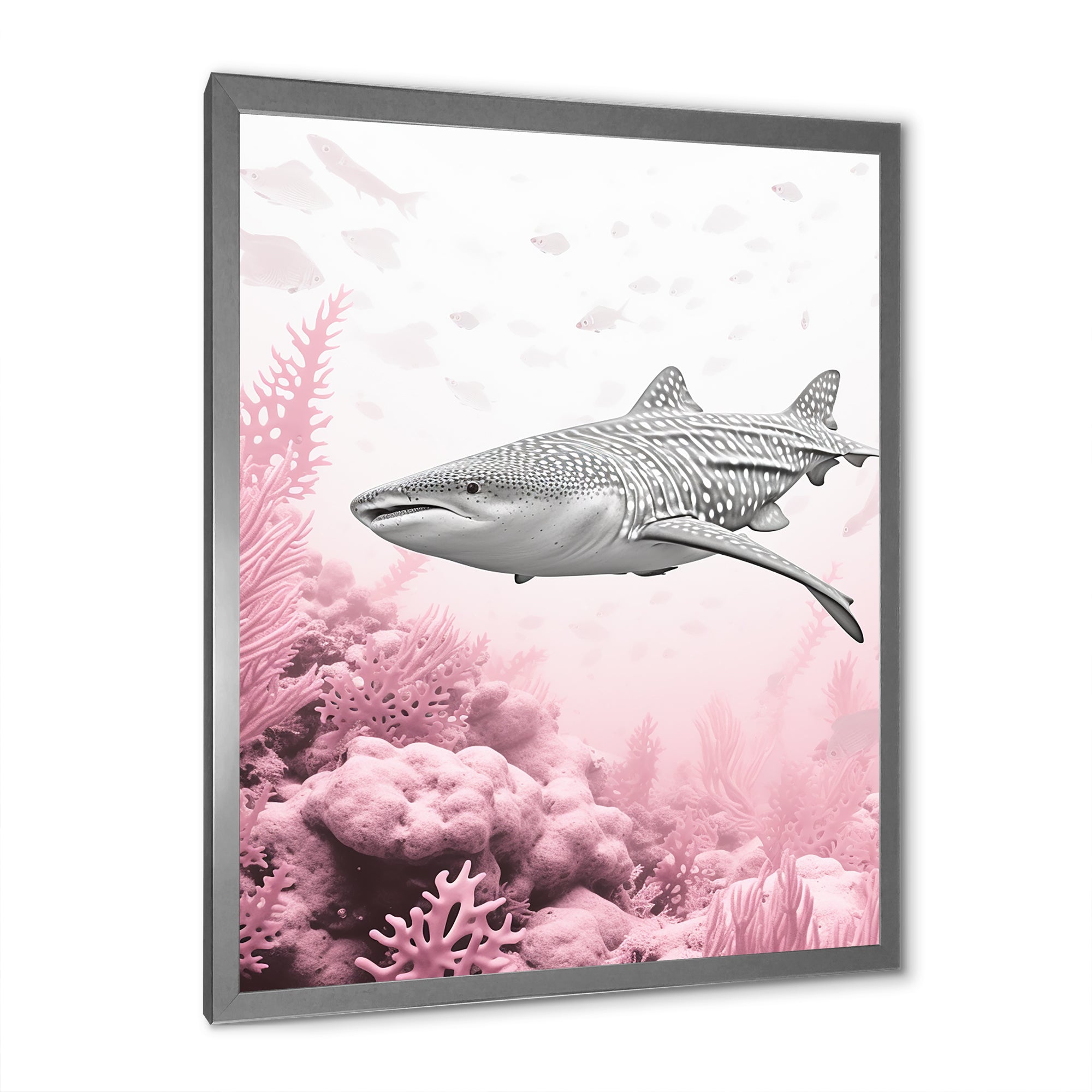 Pink And Grey Shark Dance - Shark Wall Decor