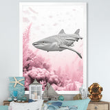 Pink And Grey Shark Dance - Shark Wall Decor