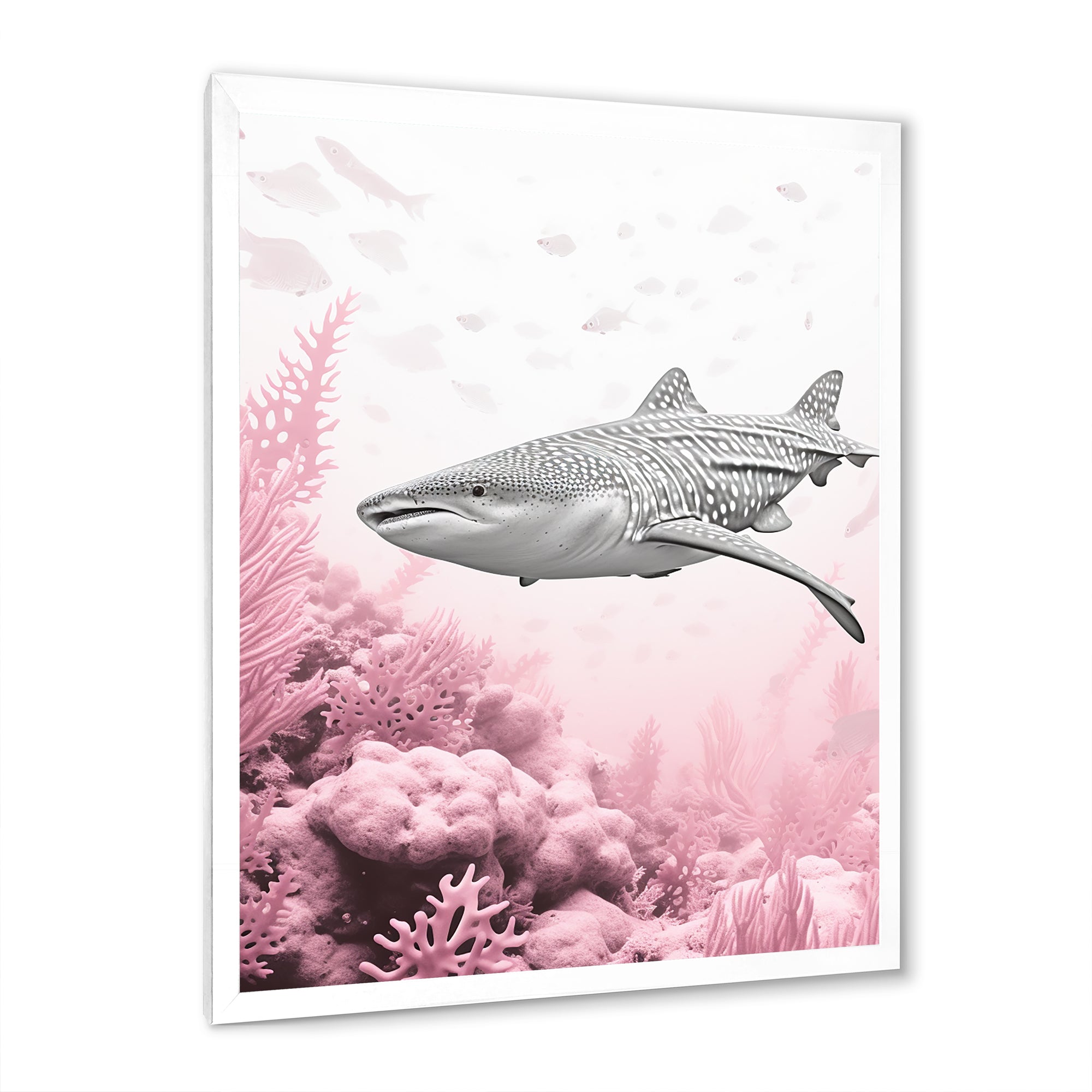 Pink And Grey Shark Dance - Shark Wall Decor