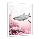 Pink And Grey Shark Dance - Shark Wall Decor