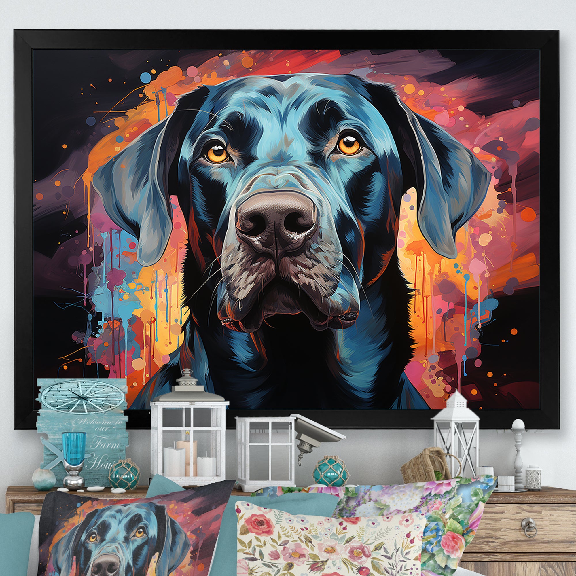 Dog Great Dane Grace - Dog Framed Canvas Art