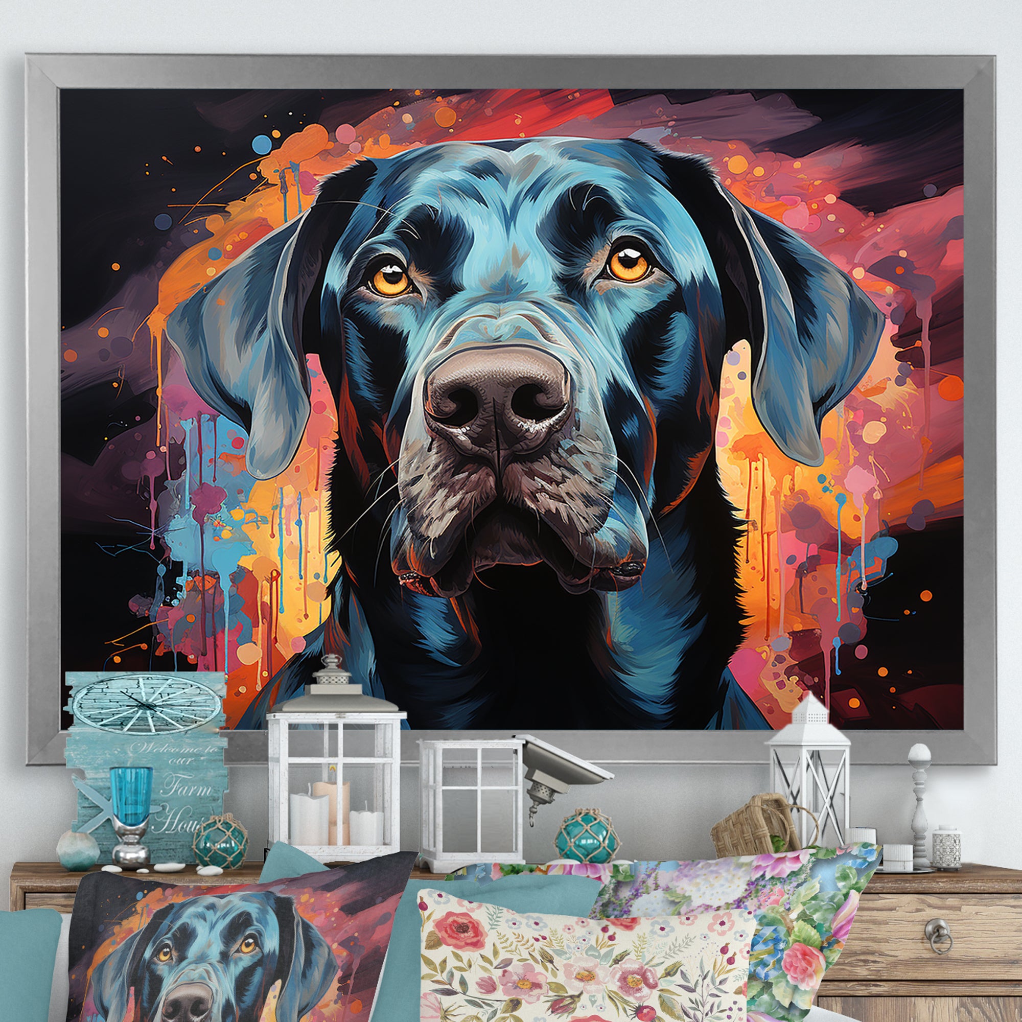 Dog Great Dane Grace - Dog Framed Canvas Art