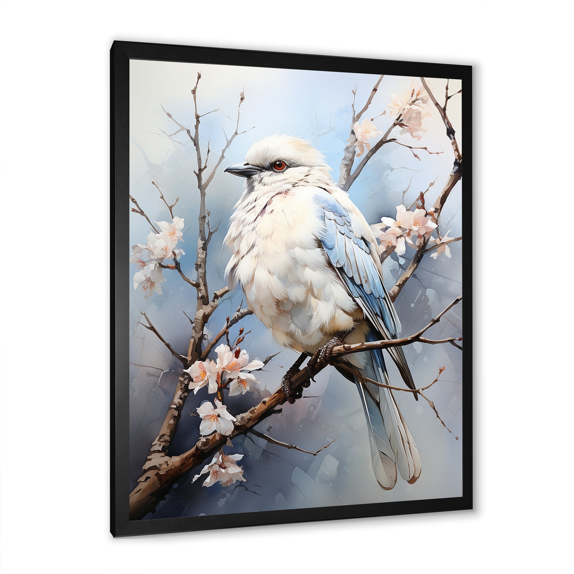 Peaceful Winged Beauty - Bird Floral Living Room Wall Art