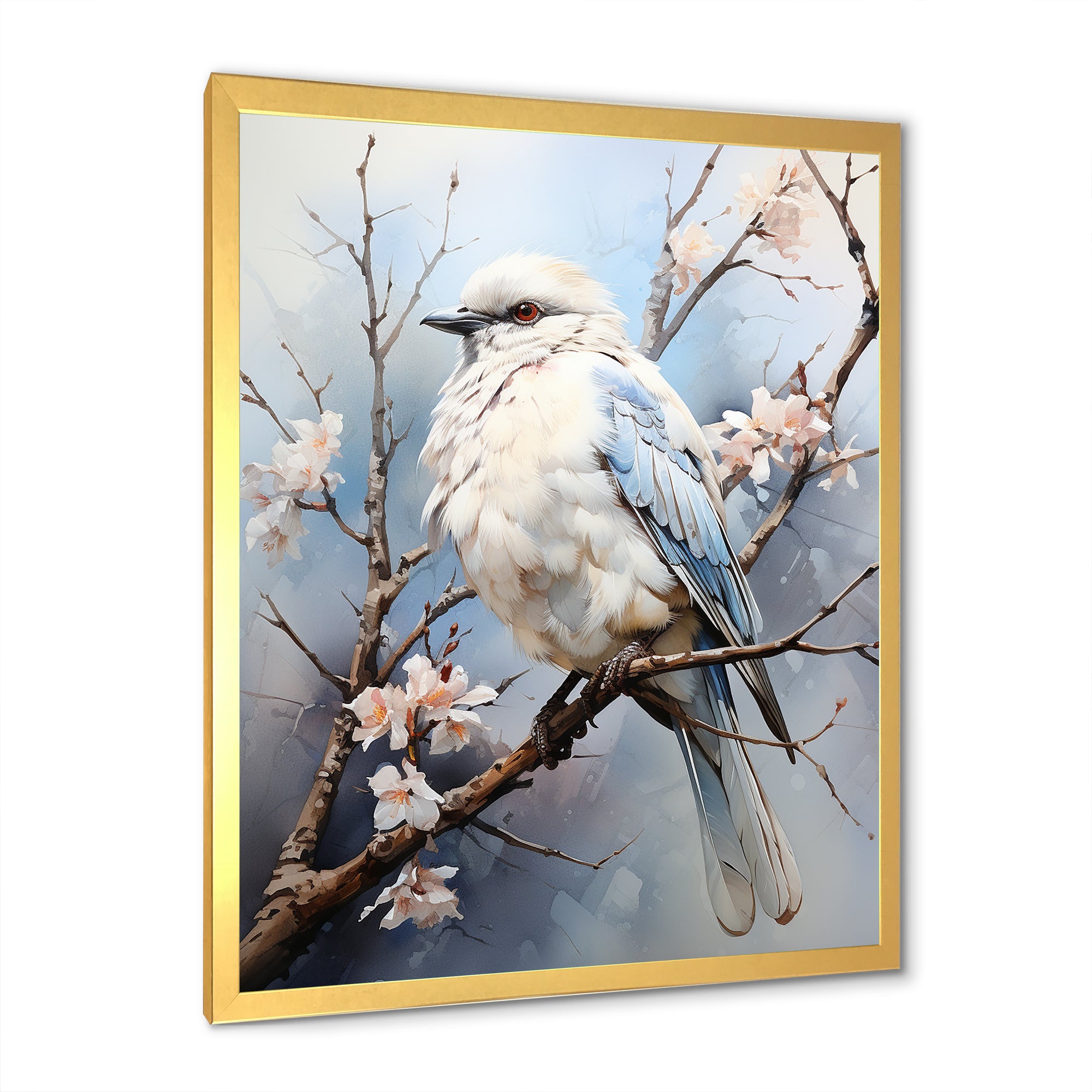 Peaceful Winged Beauty - Bird Floral Living Room Wall Art