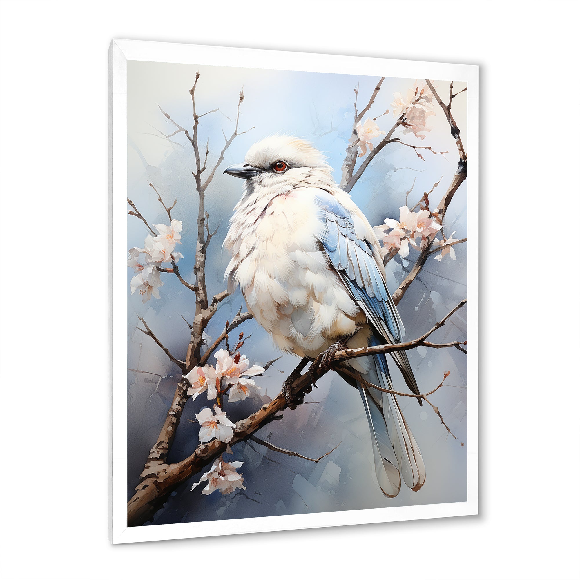 Peaceful Winged Beauty - Bird Floral Living Room Wall Art