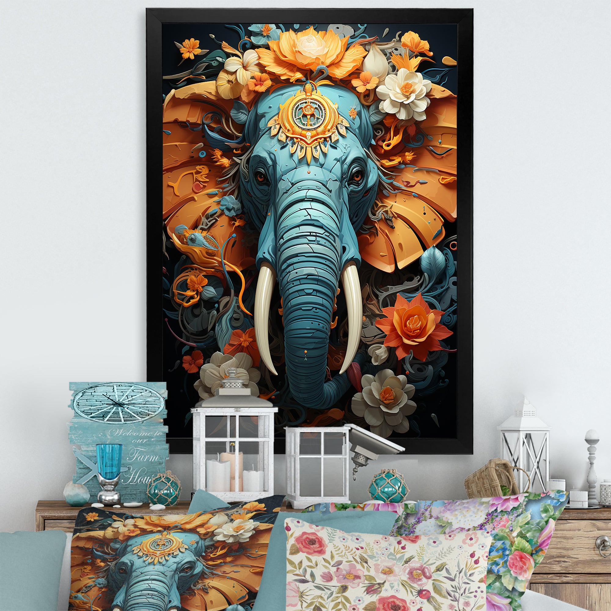 Urban Graffiti Pachyderms - Elephant Home Decor Art