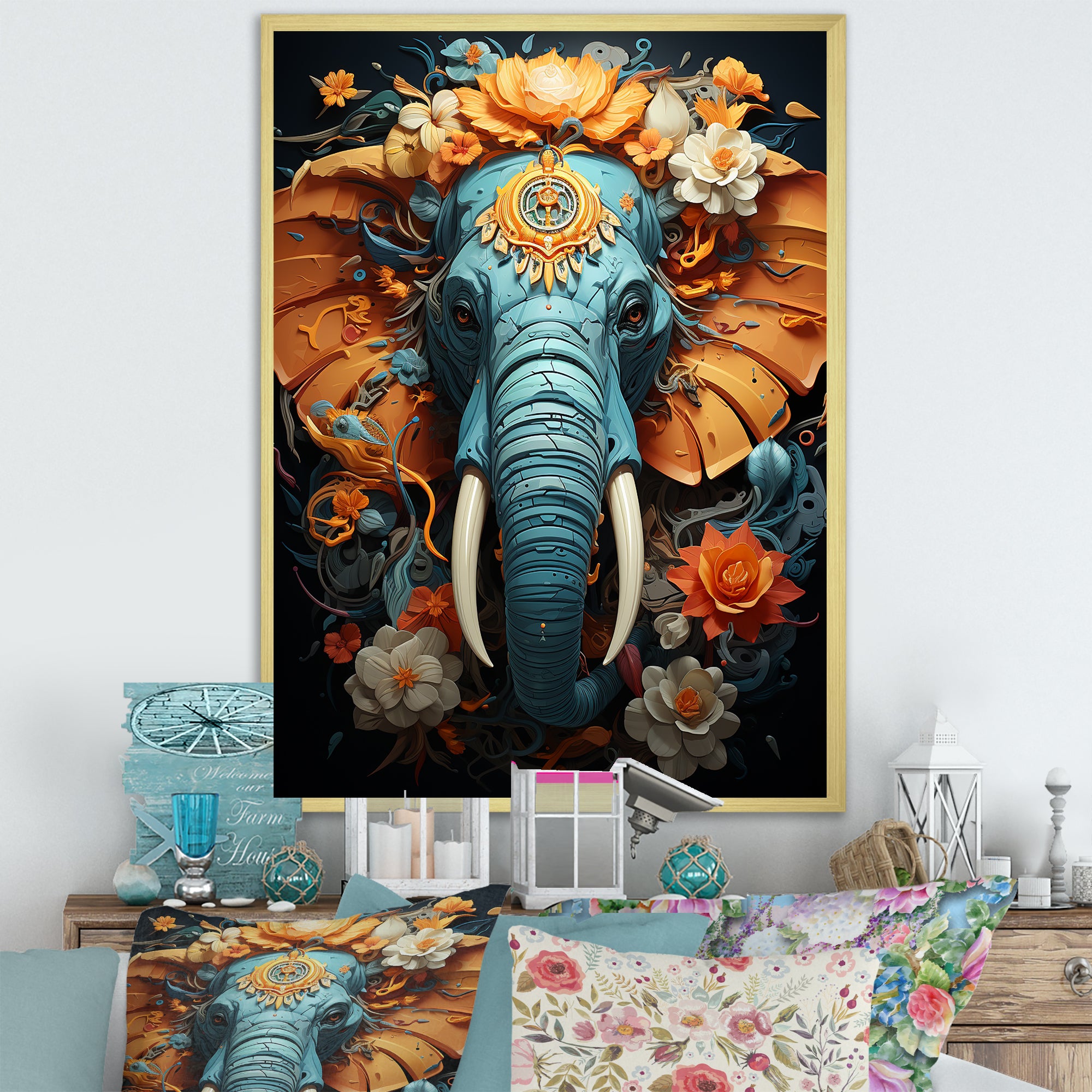 Urban Graffiti Pachyderms - Elephant Home Decor Art