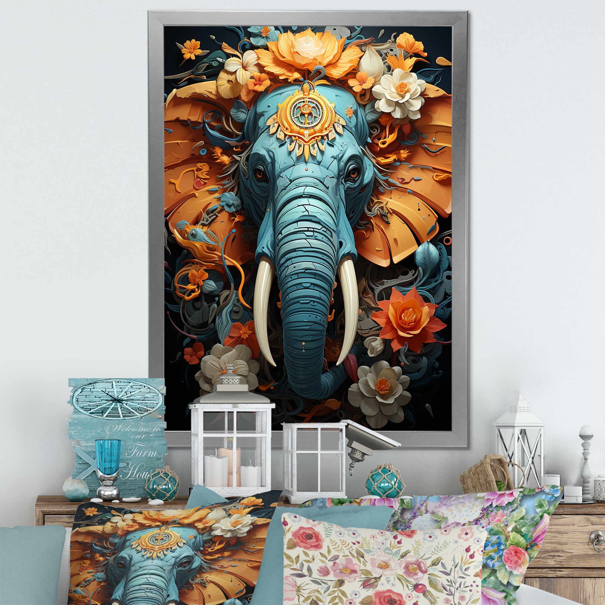 Urban Graffiti Pachyderms - Elephant Home Decor Art