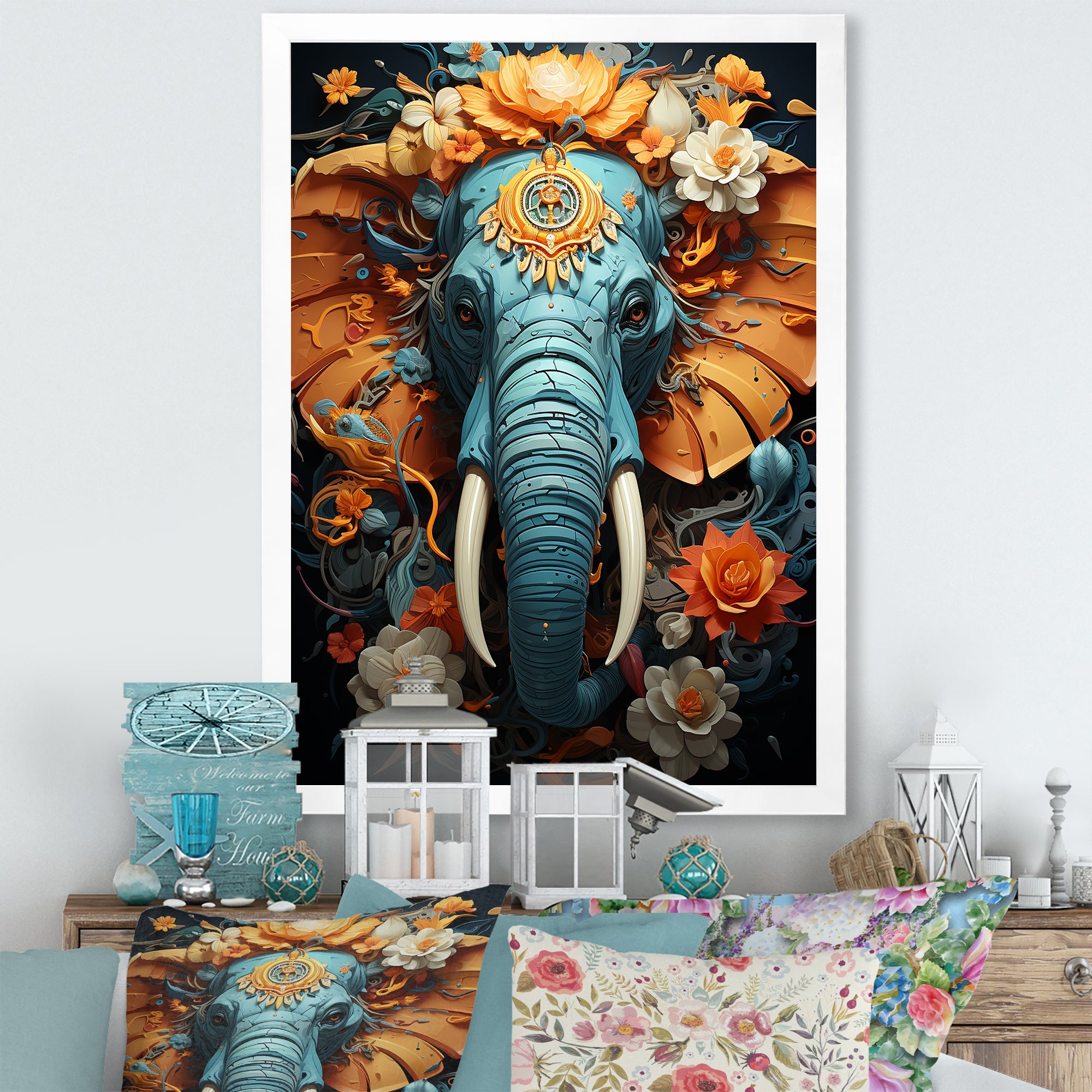 Urban Graffiti Pachyderms - Elephant Home Decor Art