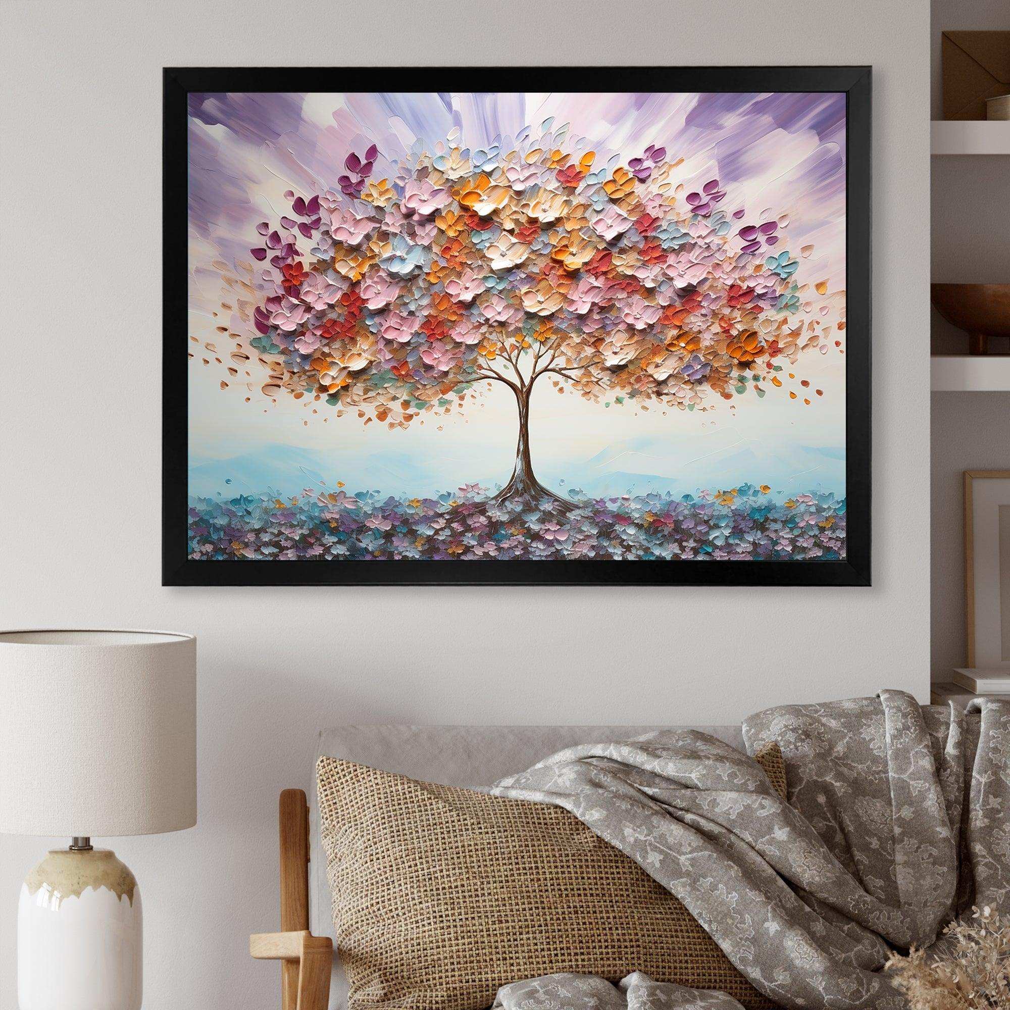 Multicolor Famous Tree Of Love - Floral Canvas Wall Art