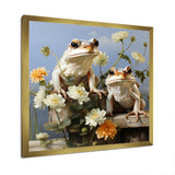 Contemporary Frog Serenity - Green Frog Wall Art
