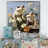 Contemporary Frog Serenity - Green Frog Wall Art
