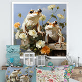 Contemporary Frog Serenity - Green Frog Wall Art