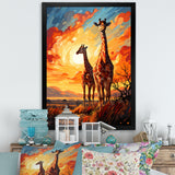 Giraffe African Horizon - Giraffe Wall Art Prints