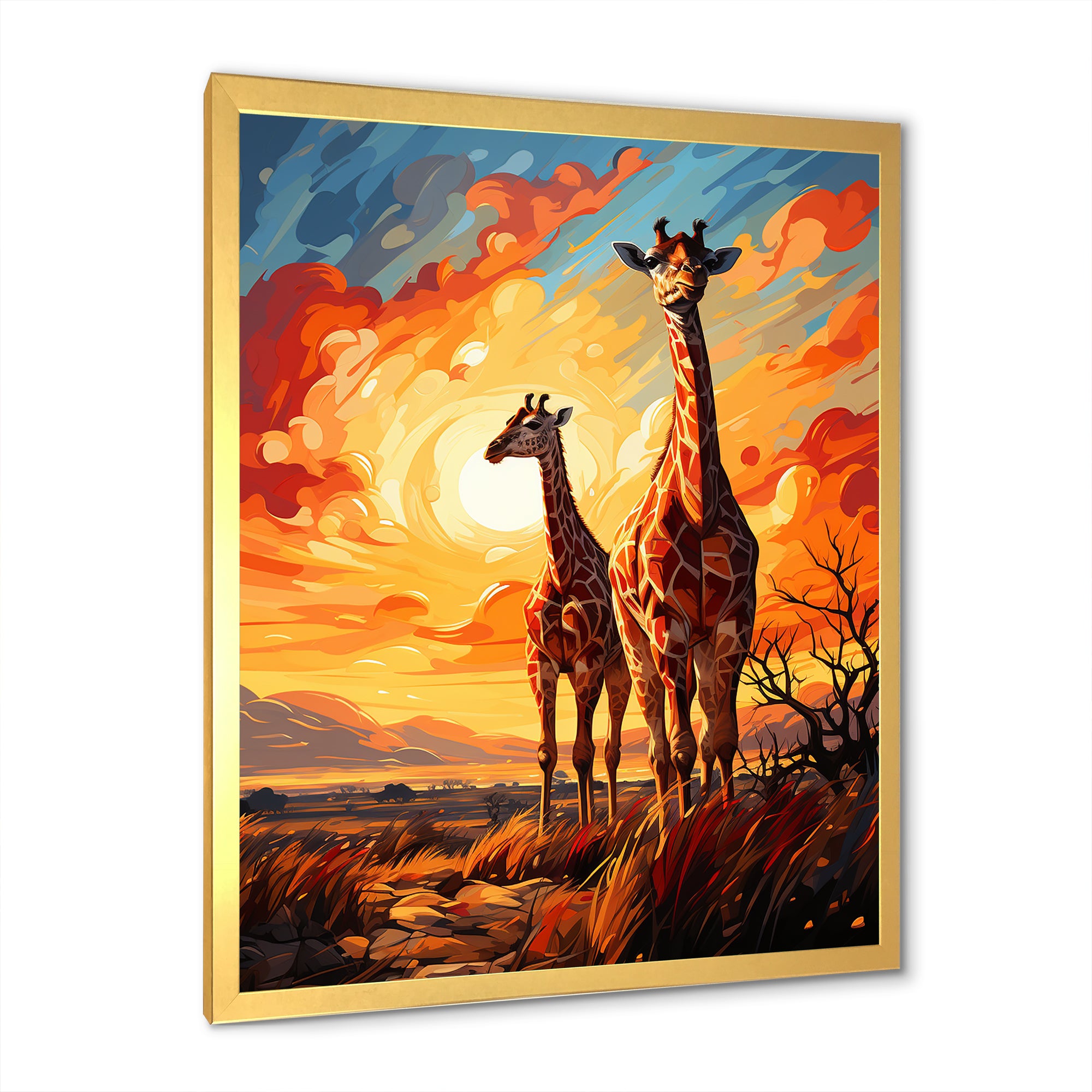 Giraffe African Horizon - Giraffe Wall Art Prints