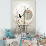 Grey Japanese Bird Ink Portrait - Gray Bird Wall Art