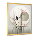 Grey Japanese Bird Ink Portrait - Gray Bird Wall Art