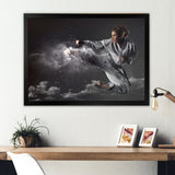 In Air Karate Martial Art Kick - Martial Arts Canvas Wall Art
