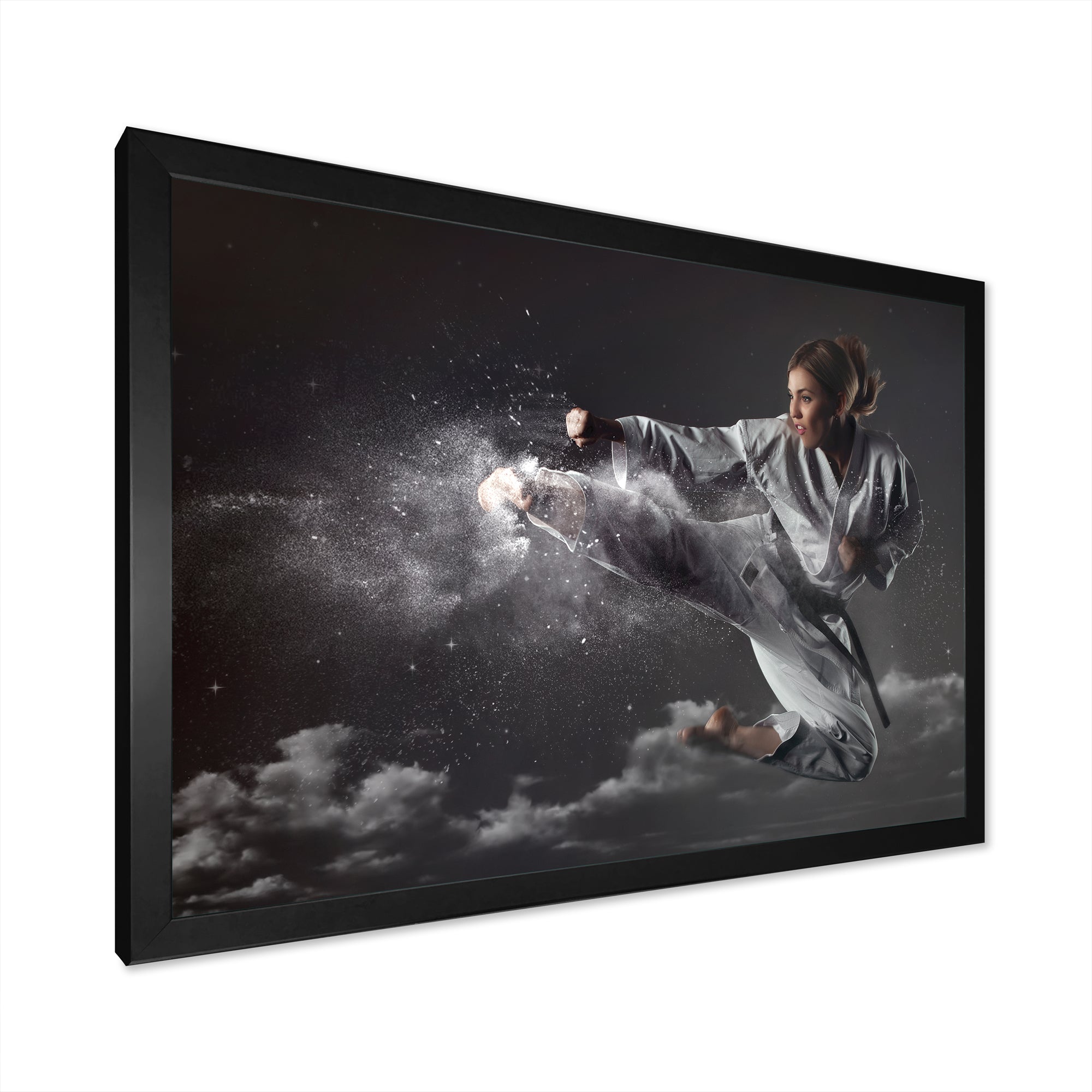 In Air Karate Martial Art Kick - Martial Arts Canvas Wall Art
