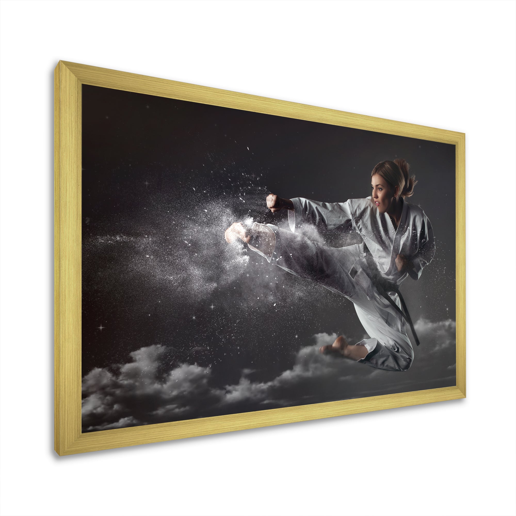 In Air Karate Martial Art Kick - Martial Arts Canvas Wall Art