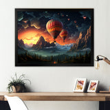 Hot Air Balloon Cosmic Magic - Hot Air Balloon Canvas Wall Art