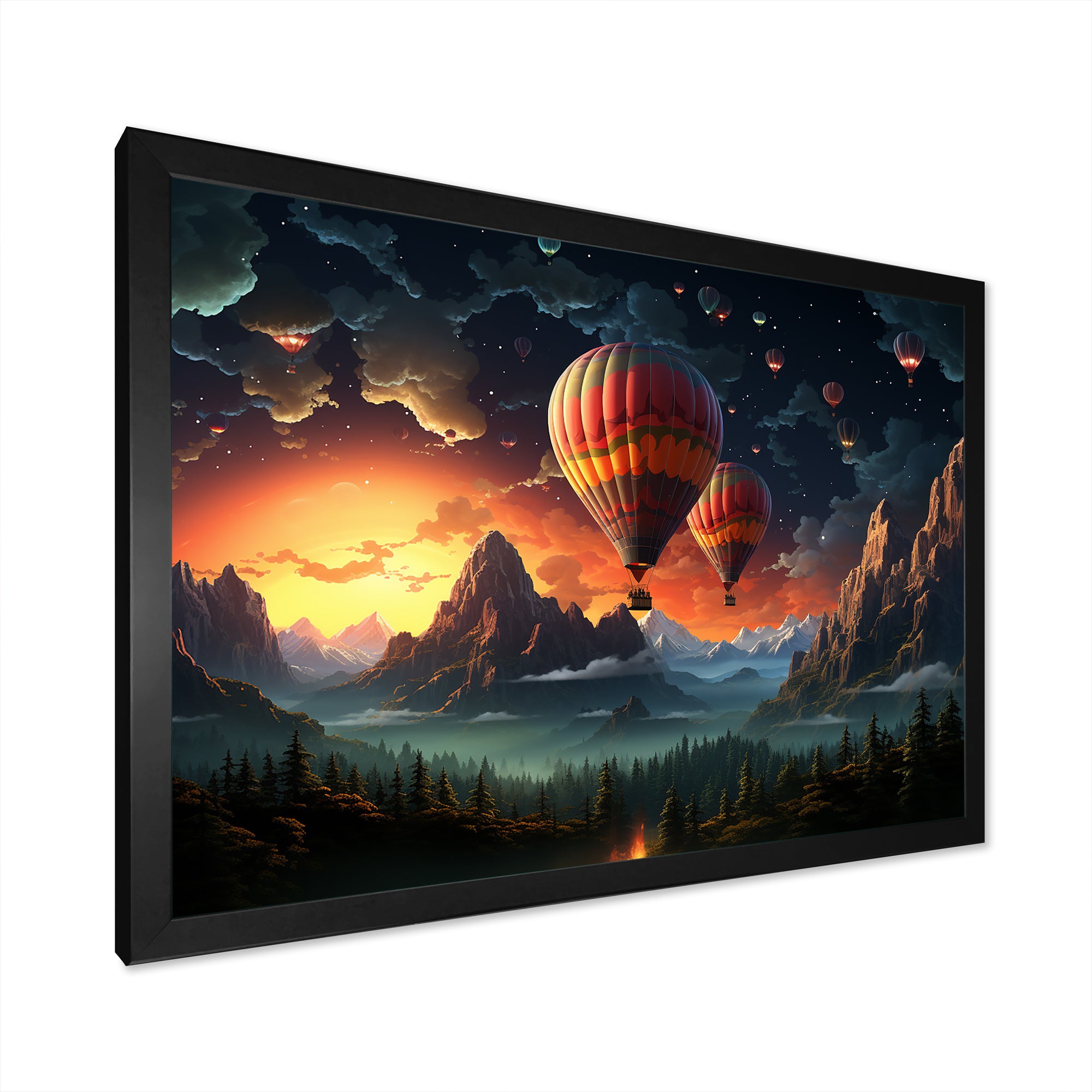Hot Air Balloon Cosmic Magic - Hot Air Balloon Canvas Wall Art