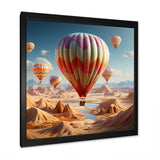 A Cubist Interpretation Of Hot Air Balloons In The Desert - Hot Air Balloon Canvas Wall Art