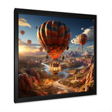 A Fantasy Art Depiction Of Hot Air Balloons - Hot Air Balloon Canvas Wall Art