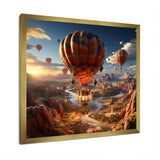 A Fantasy Art Depiction Of Hot Air Balloons - Hot Air Balloon Canvas Wall Art