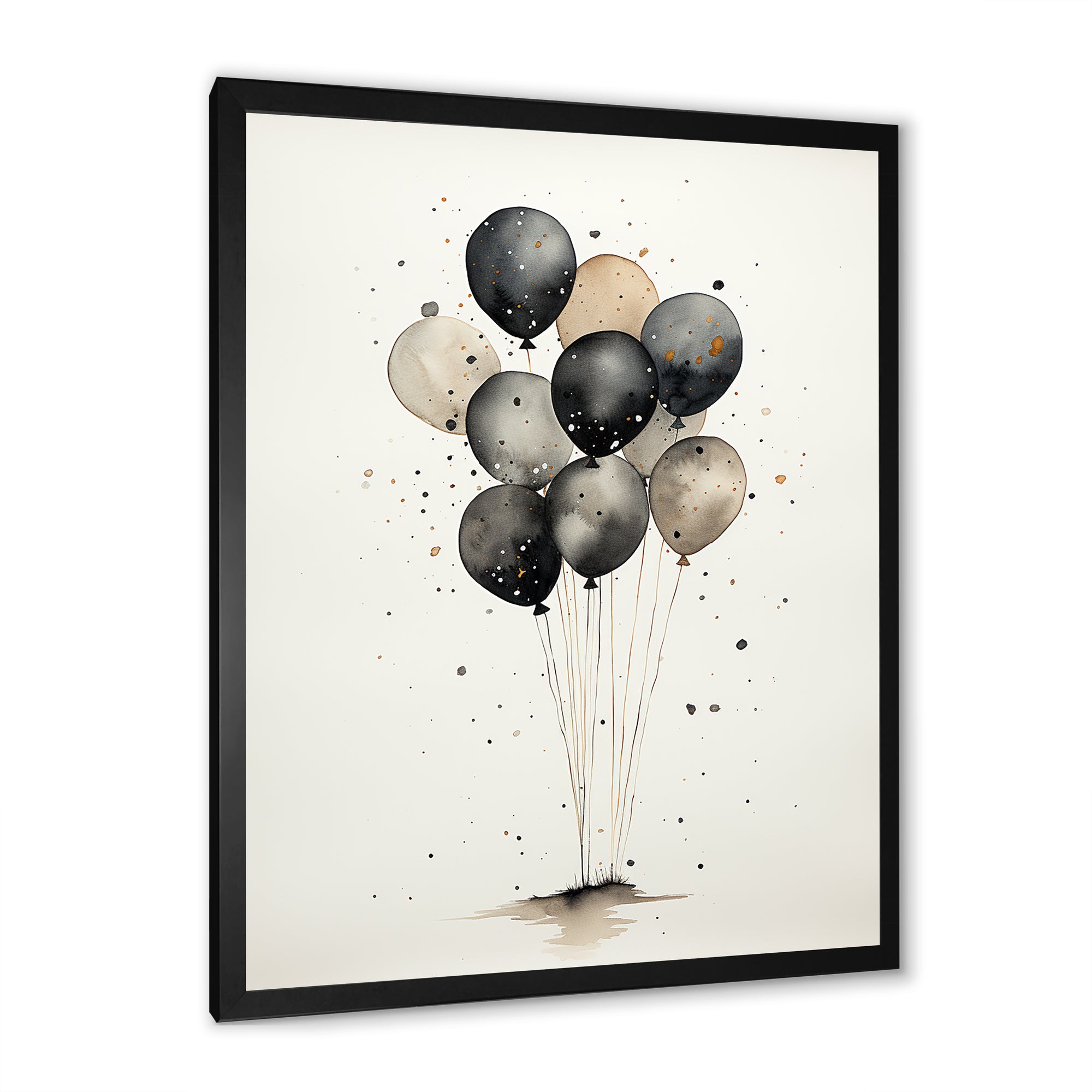 Minimalist Depiction Of Balloons - Hot Air Balloon Canvas Wall Art